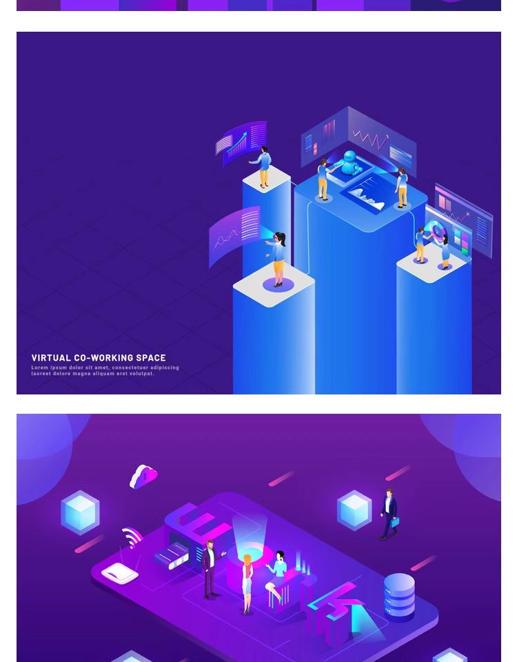 图片[10]-2.5D立体等距UI插画商务金融科技大数据海报AI矢量EPS设计素材-大怪兽分享