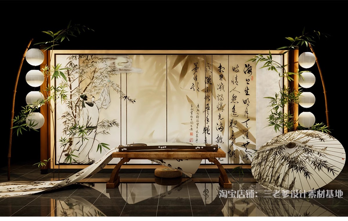 图片[12]-新中式非遗竹文化展厅SU模型展览馆竹编手工室工作室茶馆草图大师-大怪兽分享