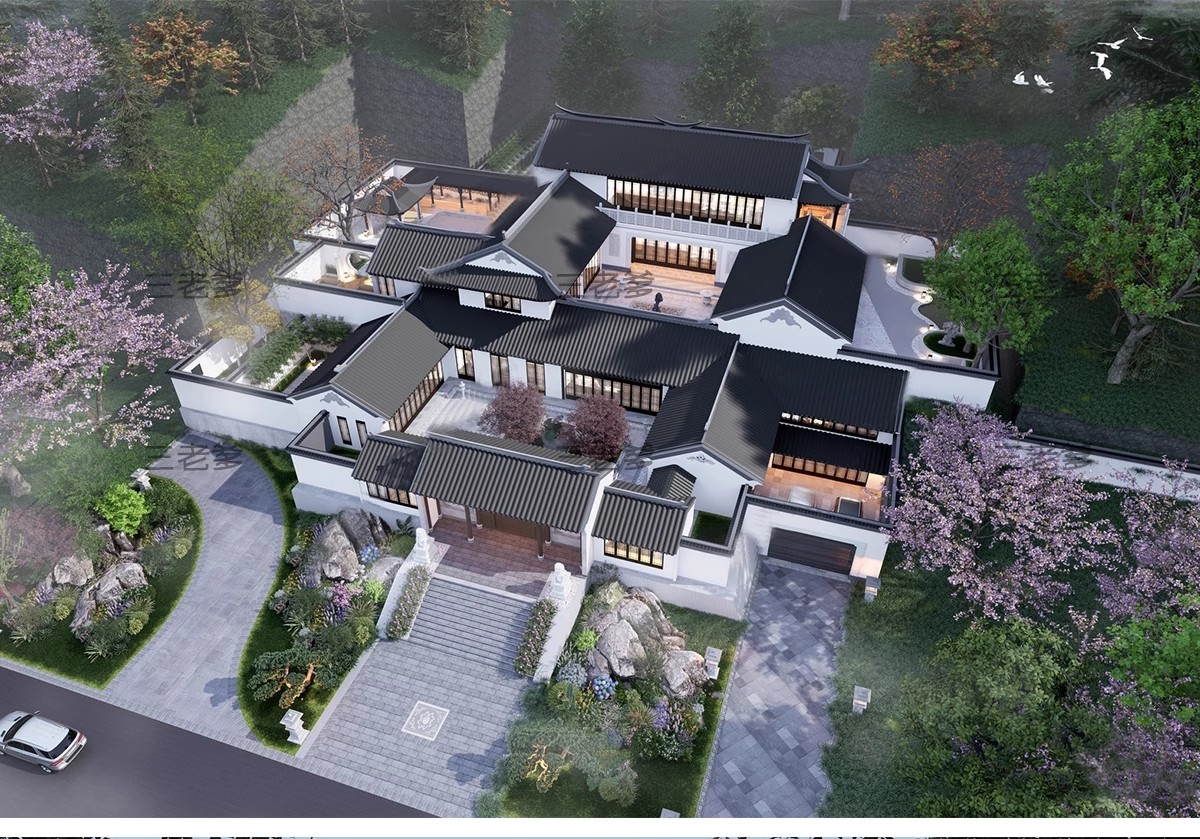 图片[12]-合院别墅SU模型库四合院自建房外观中式古建民宿建筑园林景观设计-大怪兽分享