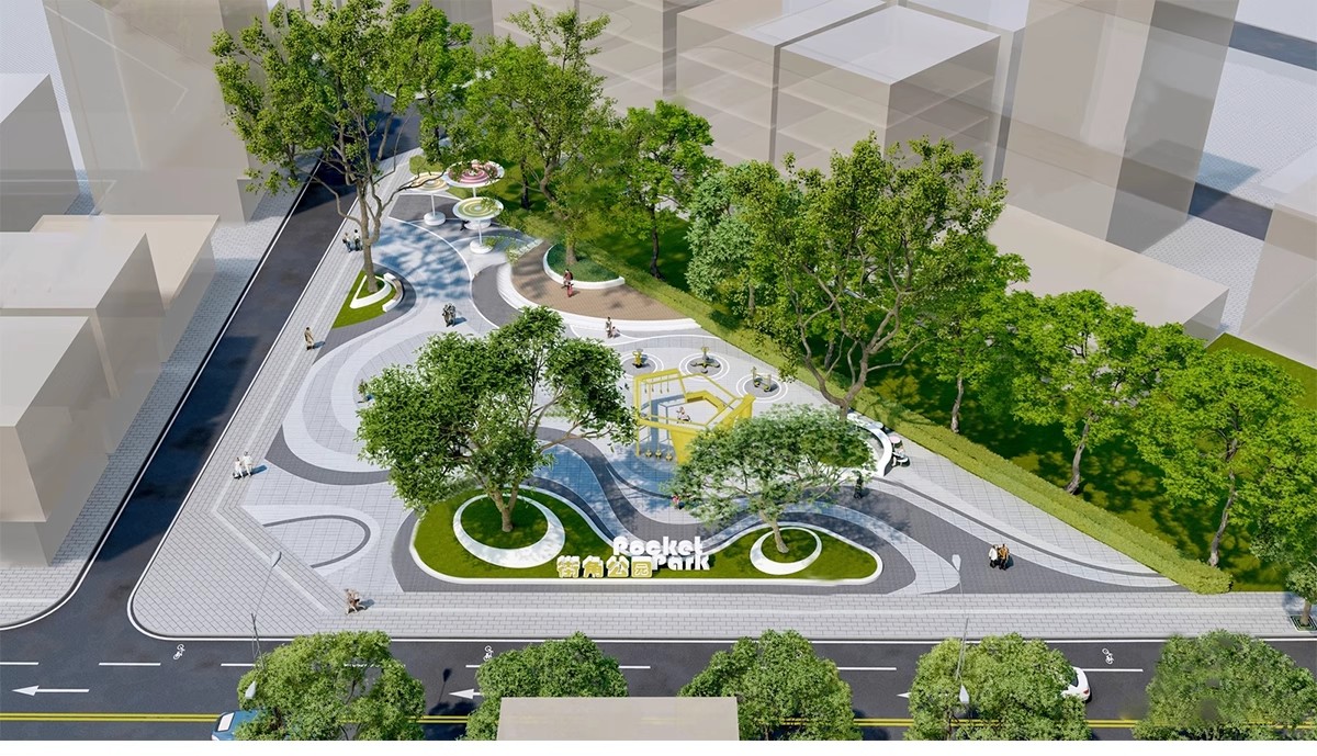 图片[12]-现代线性带状口袋公园街头绿地市政小游园城市休闲广场景观su模型-大怪兽分享