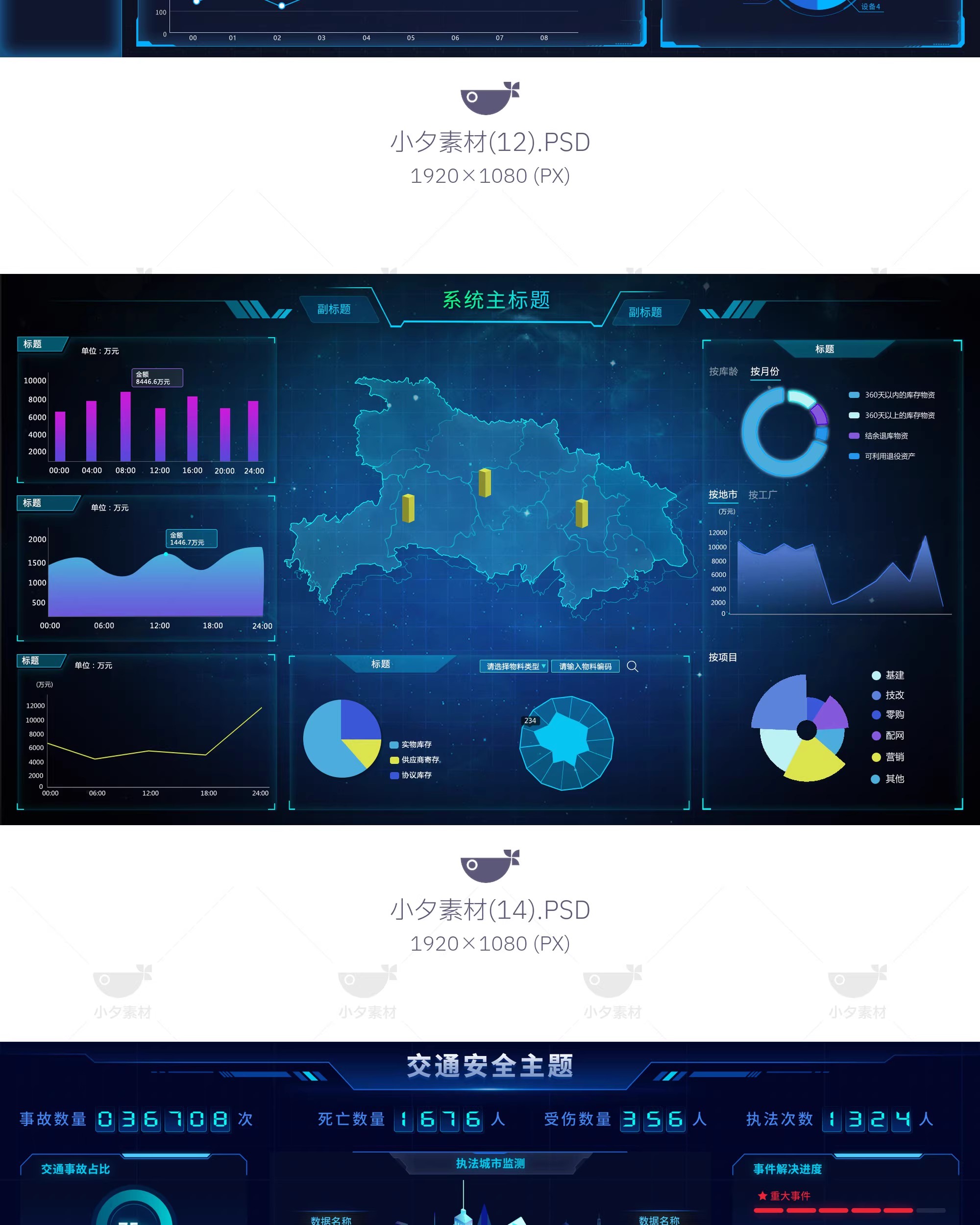 图片[12]-企业科技可视化大屏数据展示后台管理系统平台首页PSD设计素材-大怪兽分享