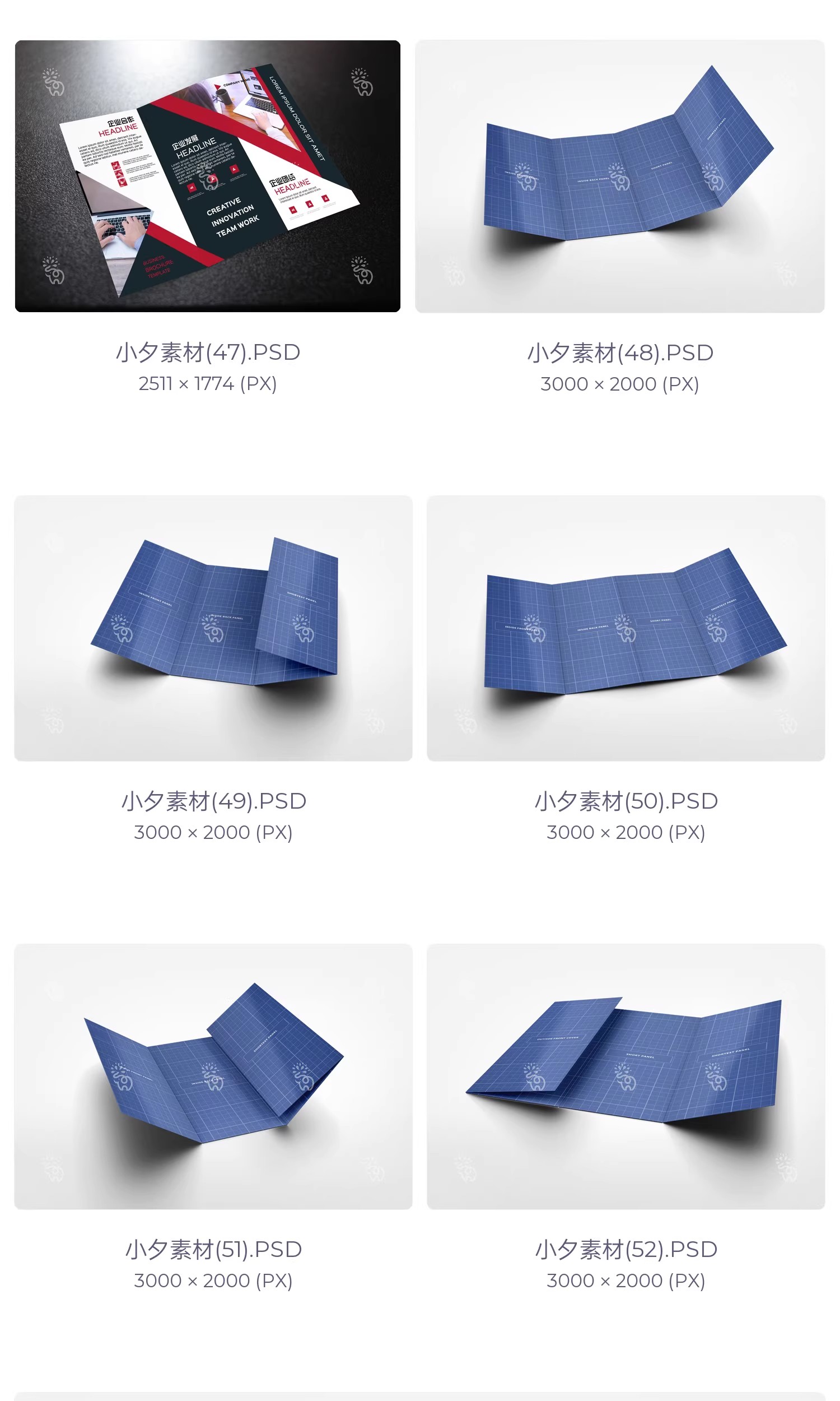 图片[12]-高端品牌对折三折页四折页展示效果图PSD分层智能贴图样机模板-大怪兽分享