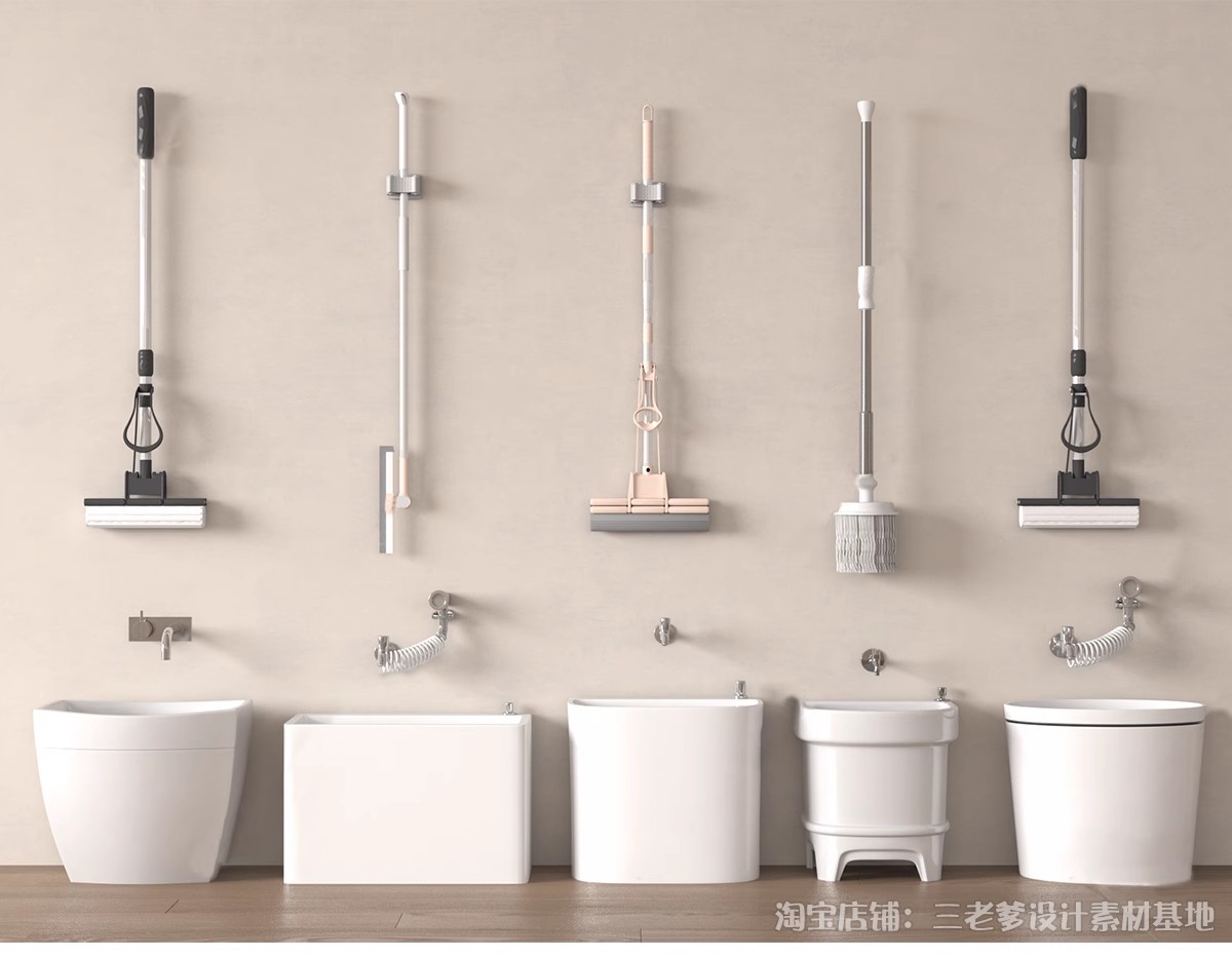 图片[12]-拖把池洗手池洁具SU模型扫把拖把簸箕水桶草图大师sketchup素材库-大怪兽分享
