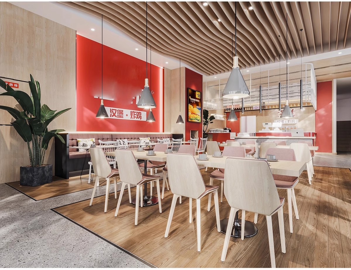 图片[13]-汉堡店炸鸡店SU模型现代工业风西式快餐厅铺装修设计草图大师素材-大怪兽分享