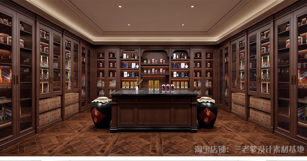 图片[13]-酒窖酒庄SU模型库现代新中式红酒专卖店酒柜货架展柜展厅草图大师-大怪兽分享