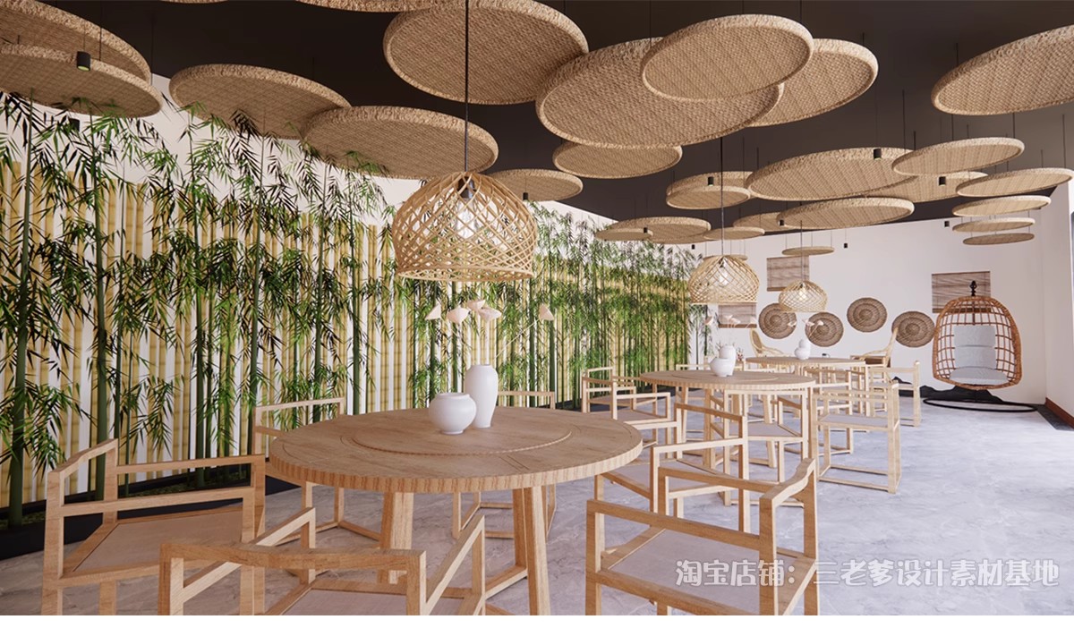 图片[13]-新中式非遗竹文化展厅SU模型展览馆竹编手工室工作室茶馆草图大师-大怪兽分享