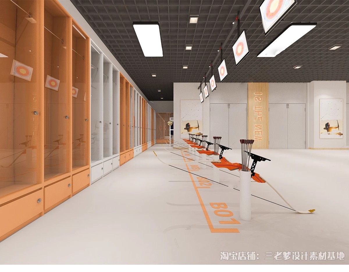 图片[13]-射箭馆射击场地打靶场su模型弓箭体验馆原始原木风俱乐部草图大师-大怪兽分享