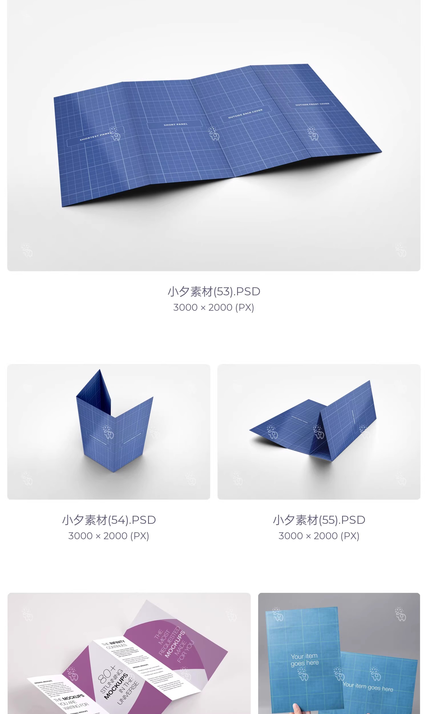 图片[13]-高端品牌对折三折页四折页展示效果图PSD分层智能贴图样机模板-大怪兽分享