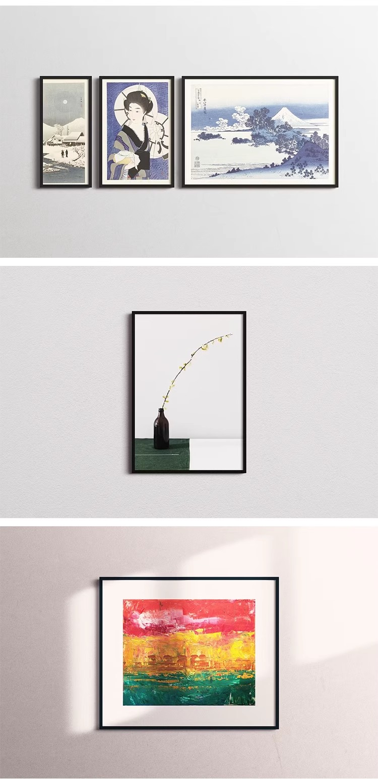 图片[13]-室内挂画海报画芯装饰画壁画油画设计作品贴图PS相框样机素材模板-大怪兽分享