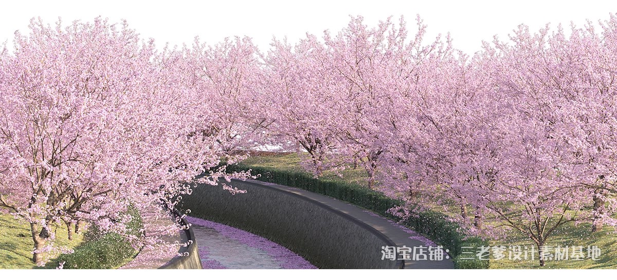 图片[13]-樱花树梅花树PS免抠 景观园林梅花桃花花瓣街道植物PSD效果图素材-大怪兽分享