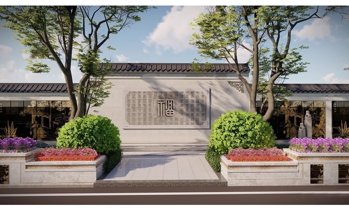 图片[14]-影壁照壁墙景墙su模型庭院四合院围墙院子屏风浮雕新中式草图大师-大怪兽分享