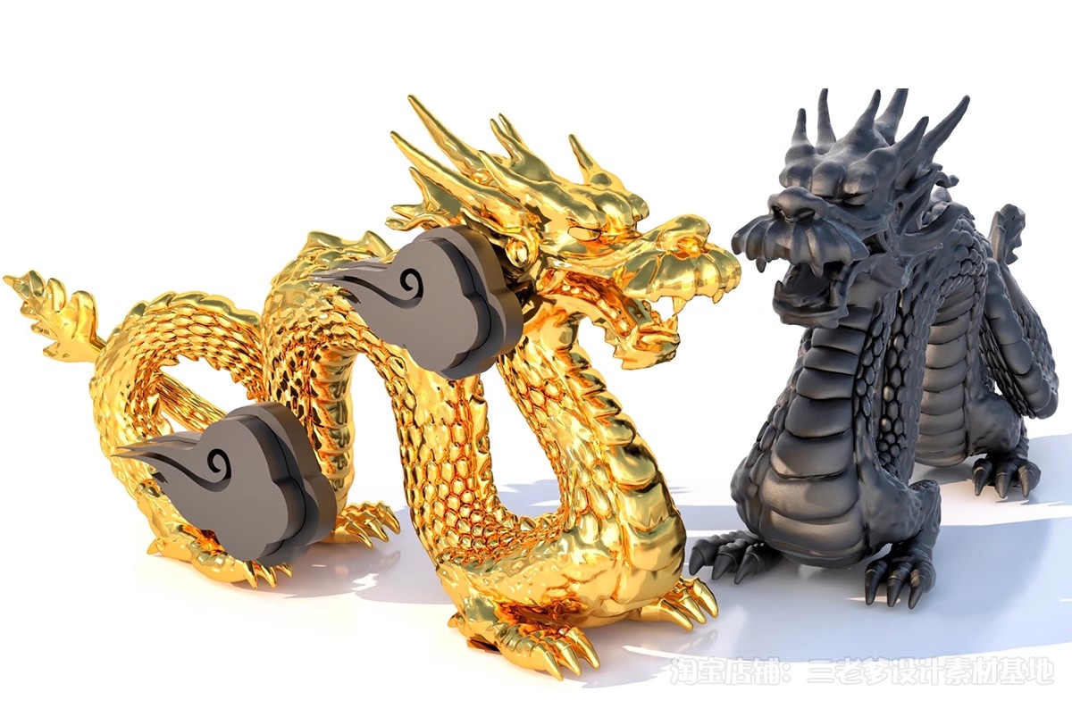 图片[14]-中式古代神兽龙王石雕SU模型中国风水景雕塑印章图章玉玺草图大师-大怪兽分享
