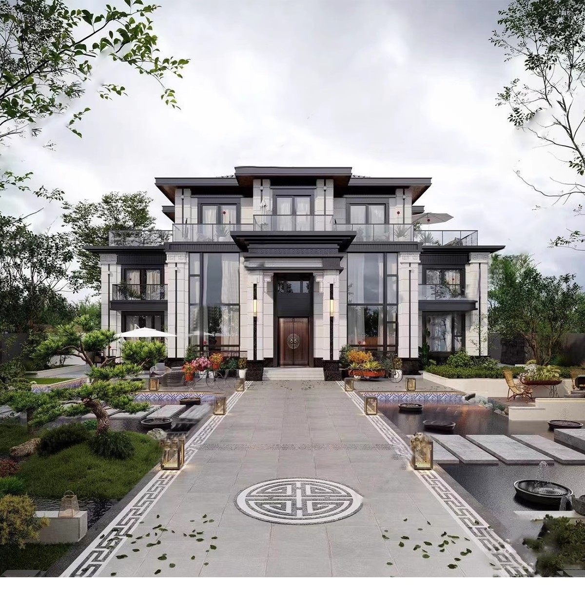 图片[12]-双拼联排别墅su模型库建筑农村自建房现代新中式欧式房屋草图大师-大怪兽分享