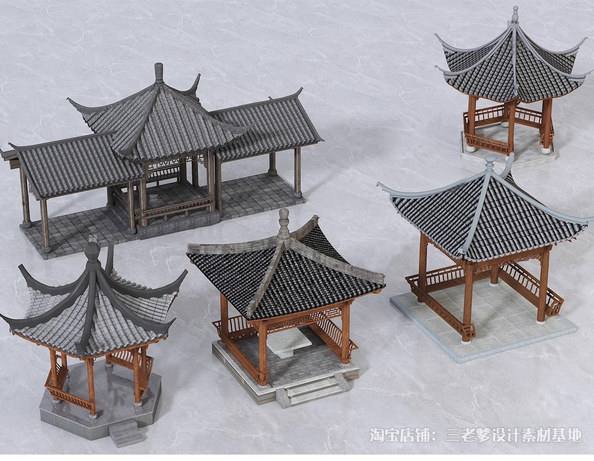 图片[15]-凉亭3D模型 户外廊架户外休闲亭子中式古建园林建筑景观3dmax素材-大怪兽分享