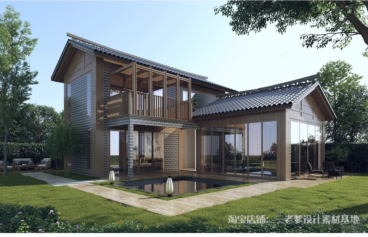 图片[15]-民宿酒店建筑外观3D模型 度假村农村老房改造新景区美丽乡村3dmax-大怪兽分享