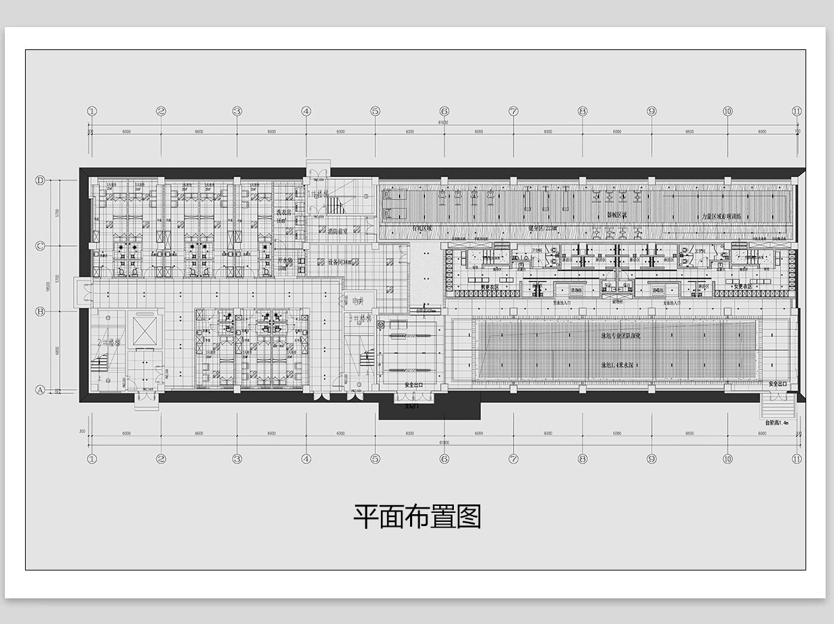 图片[15]-健身房CAD施工图纸设计室内瑜伽运动器材器械平面布置布局方案-大怪兽分享