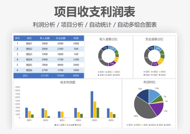 图片[13]-利润分析表报核算收支明细家庭本电子版财务分析模板公司企业系统-大怪兽分享