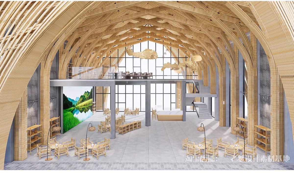 图片[16]-新中式非遗竹文化展厅SU模型展览馆竹编手工室工作室茶馆草图大师-大怪兽分享