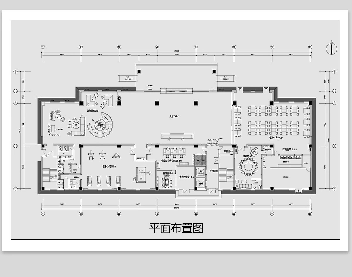图片[16]-健身房CAD施工图纸设计室内瑜伽运动器材器械平面布置布局方案-大怪兽分享