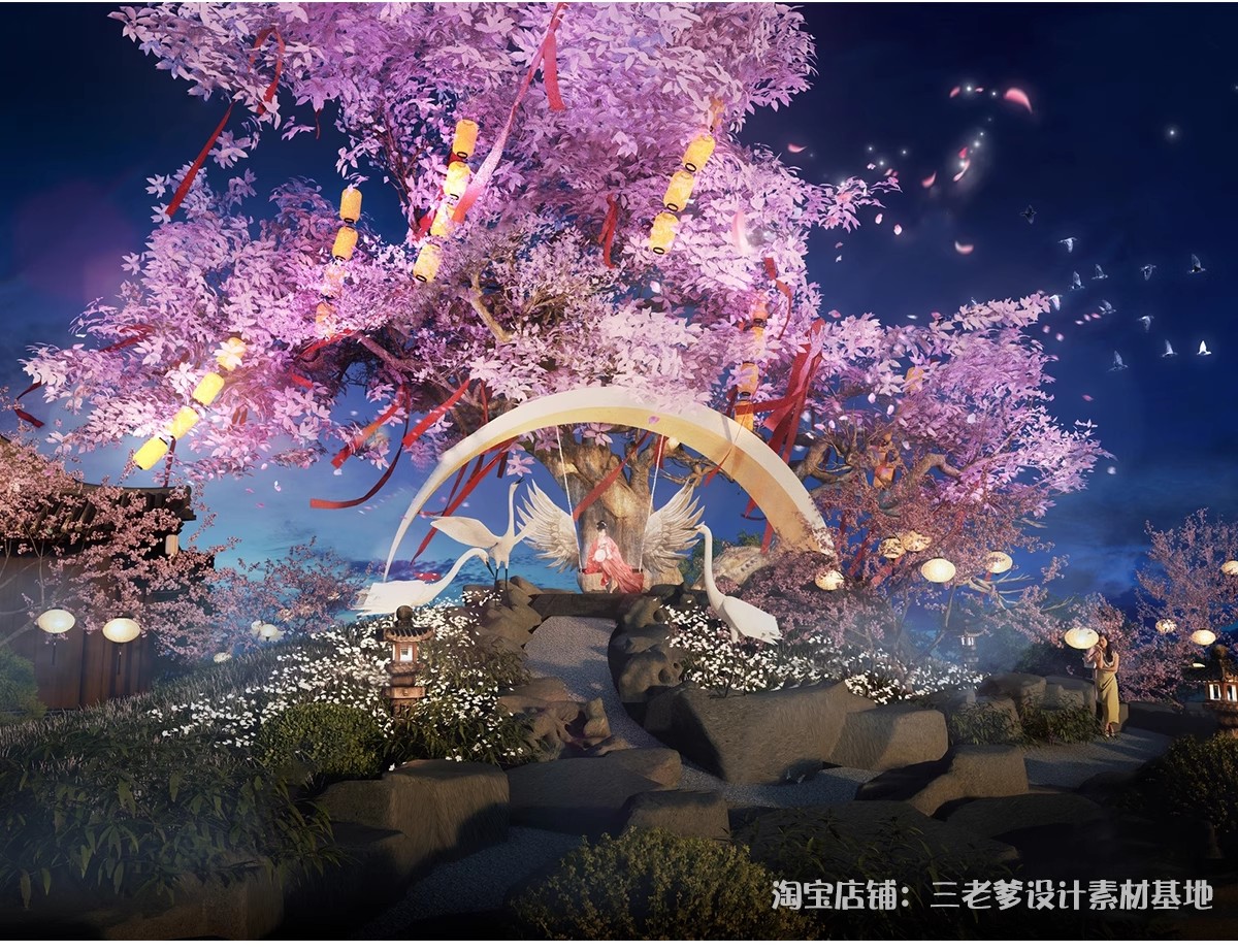 图片[16]-游戏影视动画场景SU模型 中式古风仙侠宫殿建筑科幻基地草图大师-大怪兽分享
