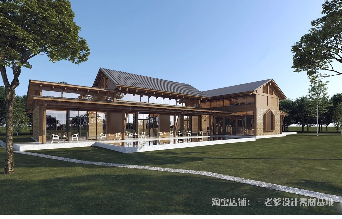 图片[16]-民宿酒店建筑外观3D模型 度假村农村老房改造新景区美丽乡村3dmax-大怪兽分享