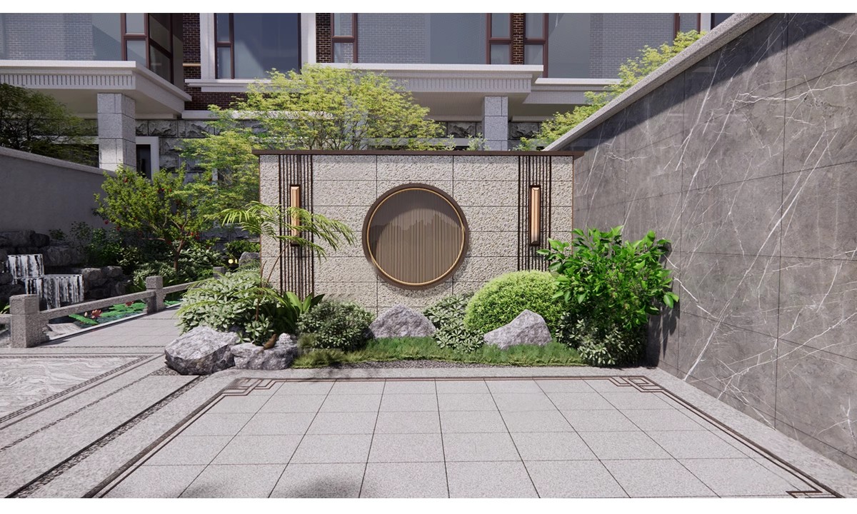 图片[16]-影壁照壁墙景墙su模型庭院四合院围墙院子屏风浮雕新中式草图大师-大怪兽分享