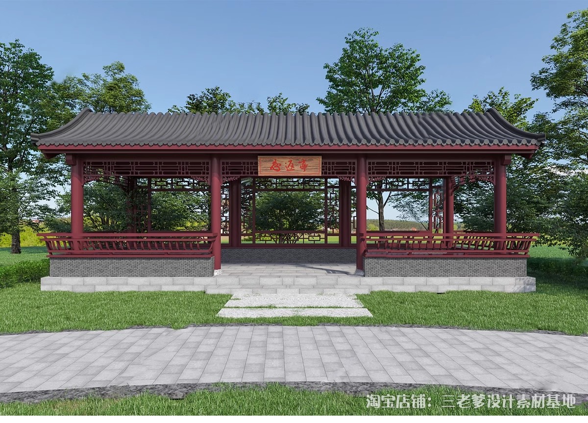 图片[17]-凉亭3D模型 户外廊架户外休闲亭子中式古建园林建筑景观3dmax素材-大怪兽分享