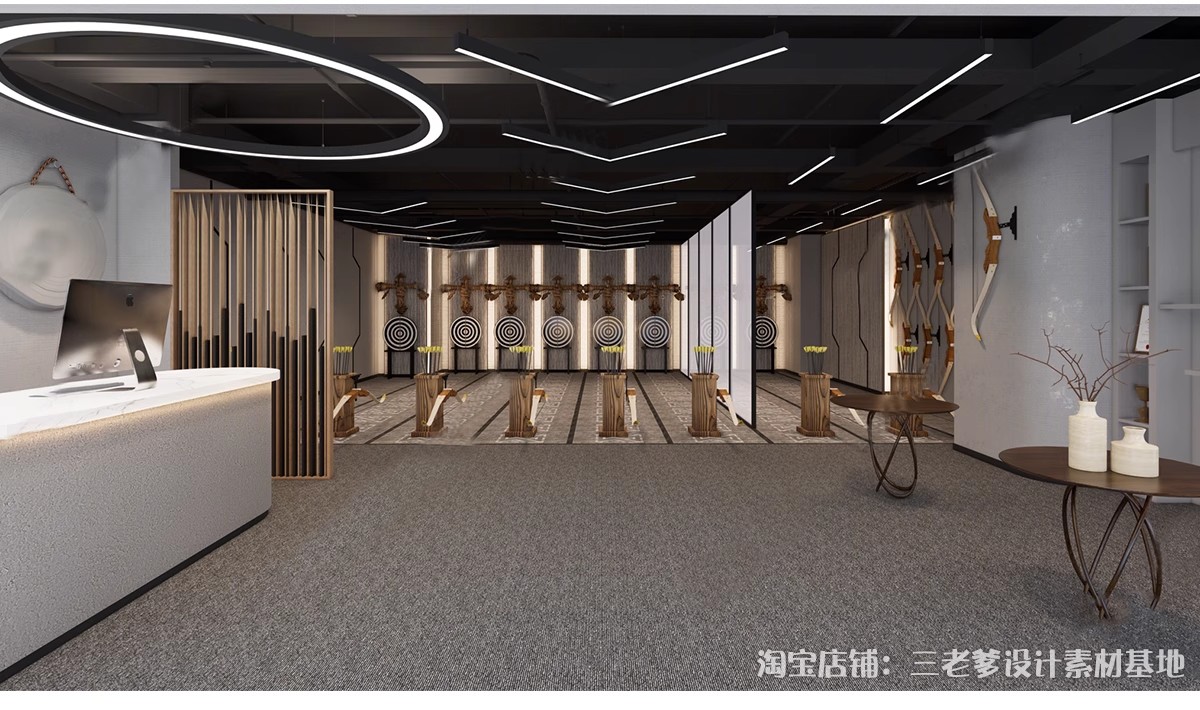 图片[17]-射箭馆射击场地打靶场su模型弓箭体验馆原始原木风俱乐部草图大师-大怪兽分享