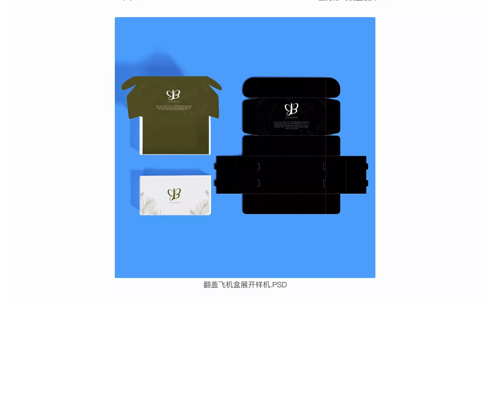 图片[16]-正方形飞机盒翻盖文创礼盒纸盒包装盒展开效果图设计psd样机素材-大怪兽分享