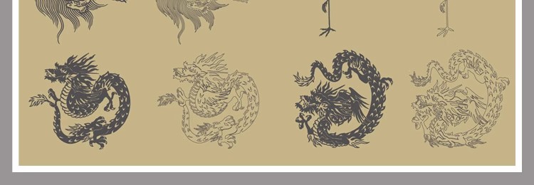 图片[4]-中国风山海经神兽复古图腾纹理矢量图案包装简约AI设计矢量素材图-大怪兽分享