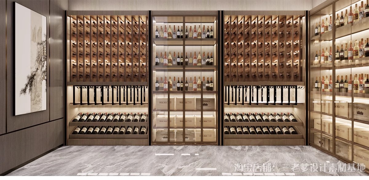 图片[18]-酒窖酒庄SU模型库现代新中式红酒专卖店酒柜货架展柜展厅草图大师-大怪兽分享