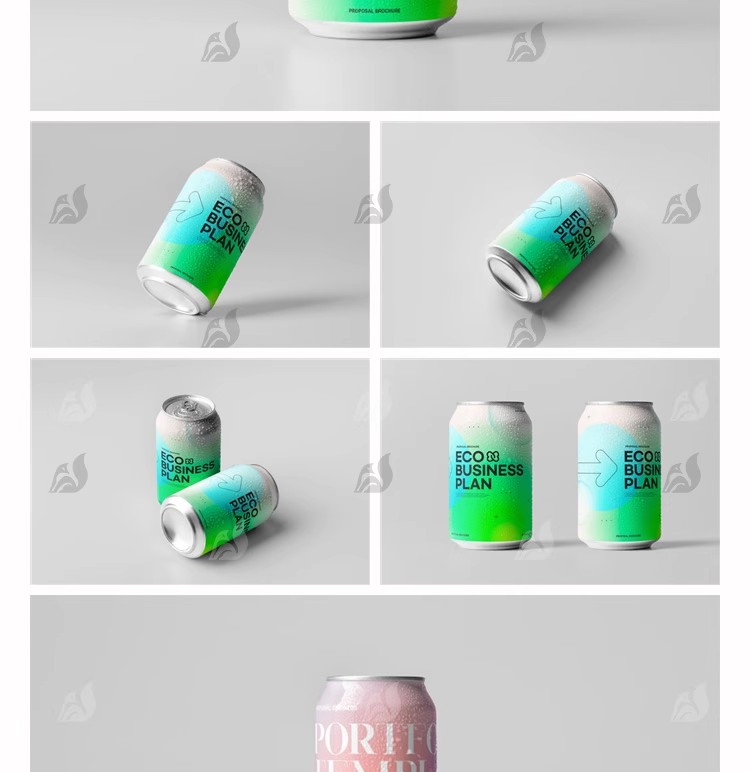 图片[4]-易拉罐饮料饮品可乐啤酒瓶子包装样机VI品牌展示模板PSD设计素材-大怪兽分享