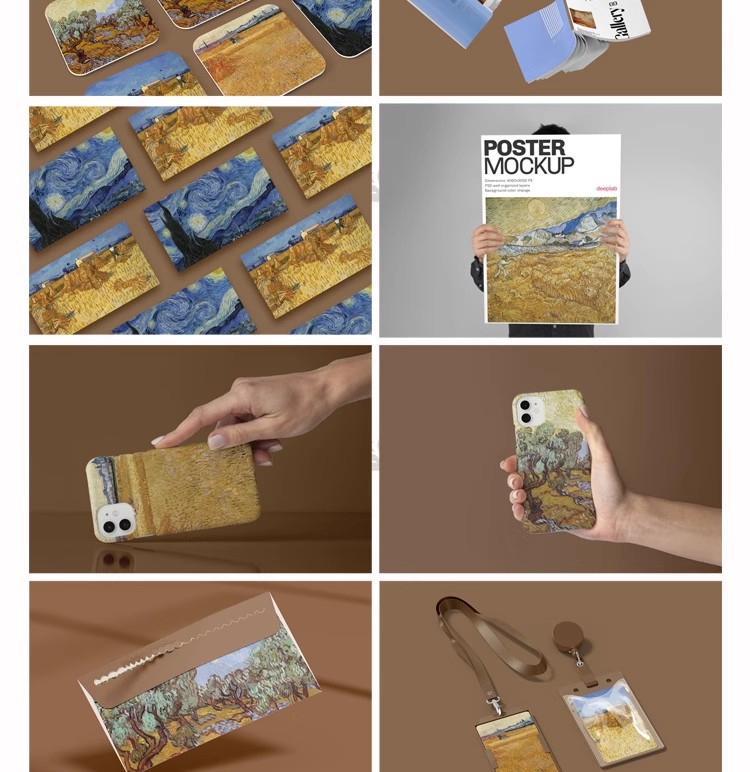 图片[4]-美术馆博物馆艺术文具文创Mockup提案展示贴图效果PSD样机素材PS-大怪兽分享
