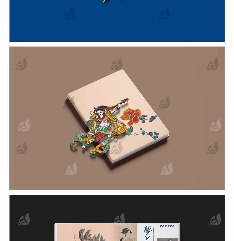 图片[4]-镂空金属浮雕书签徽章胸针异形自定义文创VI样机模板PSD设计素材-大怪兽分享