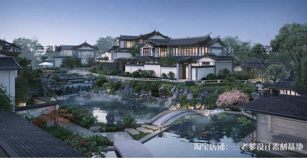 图片[18]-合院别墅SU模型库四合院自建房外观中式古建民宿建筑园林景观设计-大怪兽分享