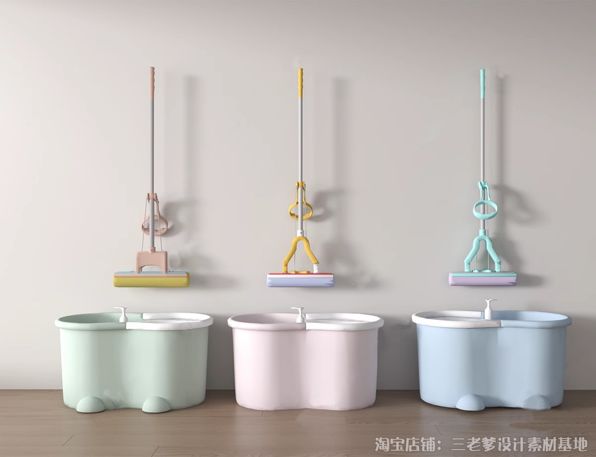 图片[18]-拖把池洗手池洁具SU模型扫把拖把簸箕水桶草图大师sketchup素材库-大怪兽分享