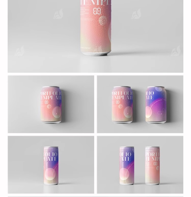 图片[5]-易拉罐饮料饮品可乐啤酒瓶子包装样机VI品牌展示模板PSD设计素材-大怪兽分享