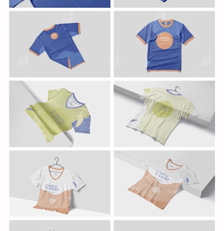 图片[5]-T恤服装文化衫工作短袖文创贴图印花图案展示效果样机PSD设计素材-大怪兽分享