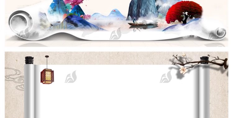 图片[3]-中国风水墨画卷合成海报展板禅意卷轴画装饰psd设计PS模板素材-大怪兽分享
