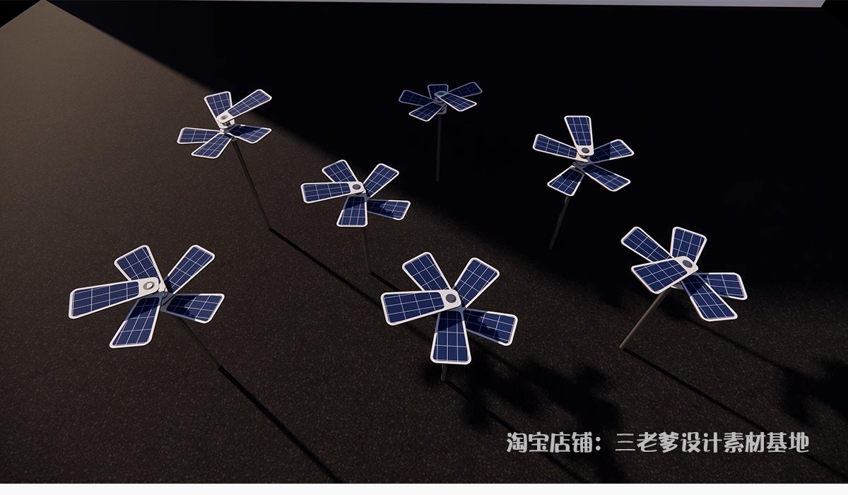 图片[19]-风力发电机su模型现代风车太阳能板山顶雷达站风能风电机草图大师-大怪兽分享