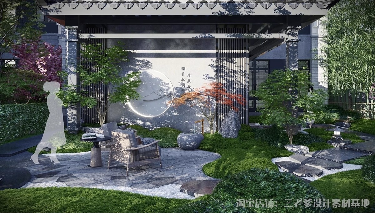 图片[19]-影壁照壁墙景墙su模型庭院四合院围墙院子屏风浮雕新中式草图大师-大怪兽分享