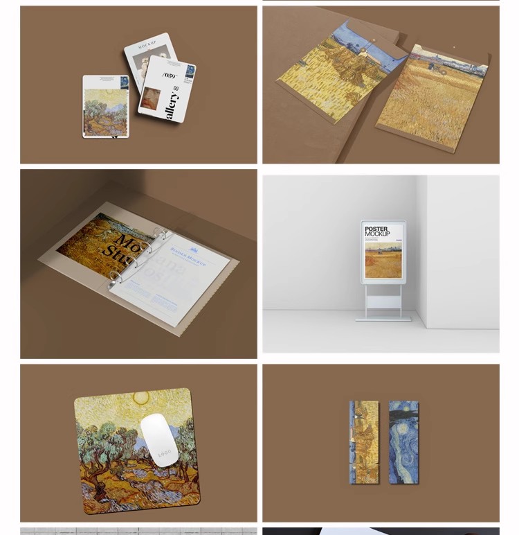 图片[6]-美术馆博物馆艺术文具文创Mockup提案展示贴图效果PSD样机素材PS-大怪兽分享