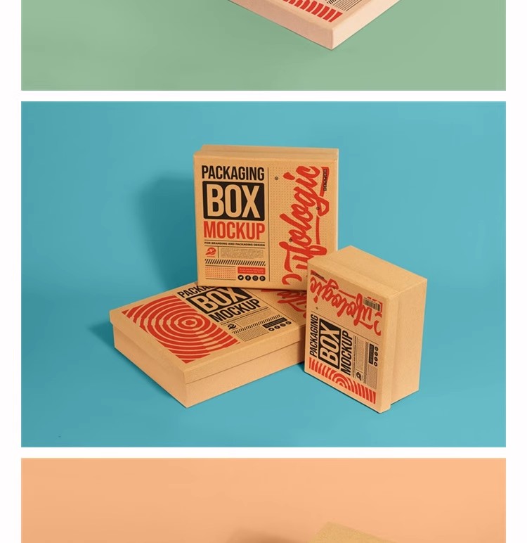 图片[6]-牛皮瓦楞纸盒包装盒外卖快餐打包食品包装展示样机PSD设计素材ps-大怪兽分享