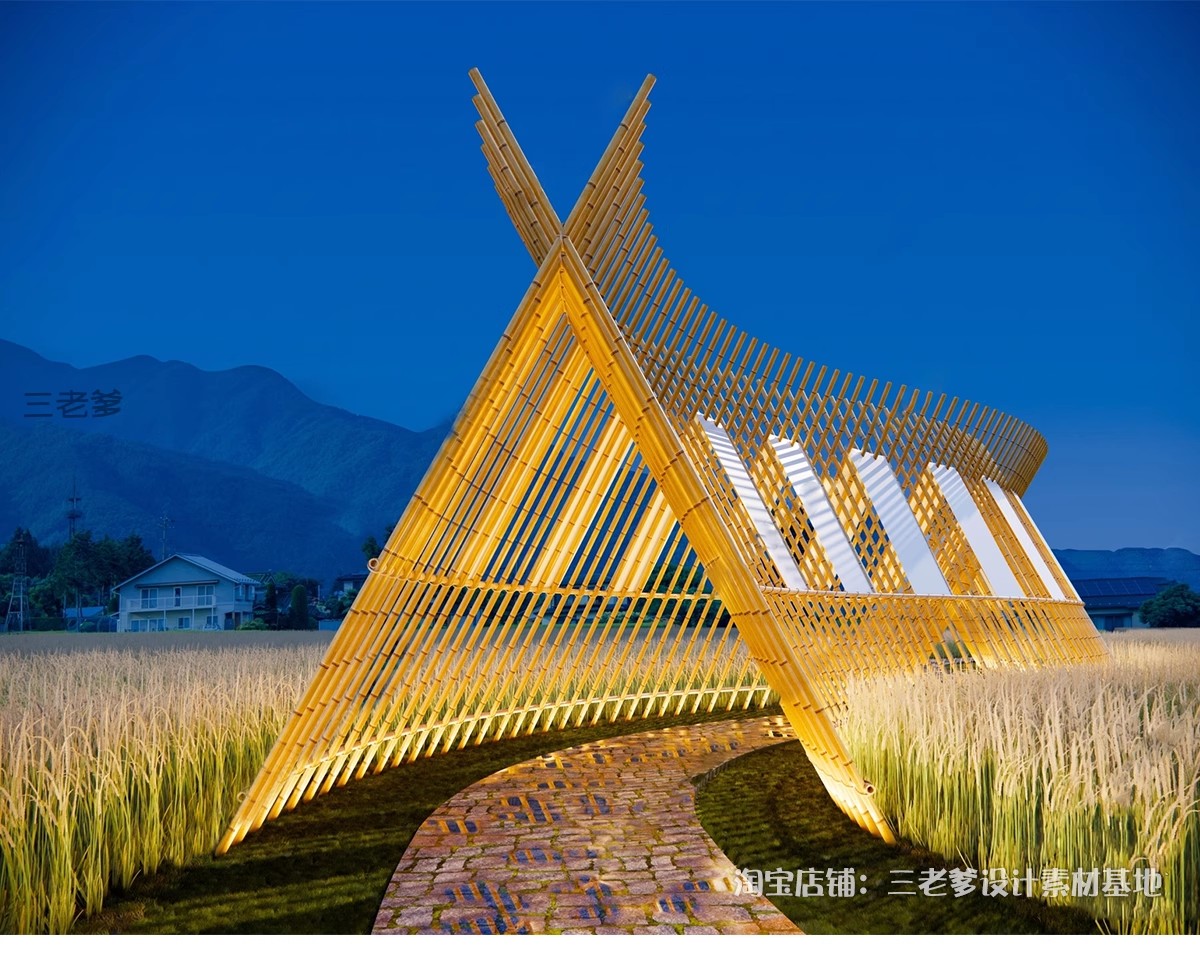 图片[20]-艺术装置SU模型田园乡村雕塑小品网红打卡拍照景观构筑标识指示牌-大怪兽分享