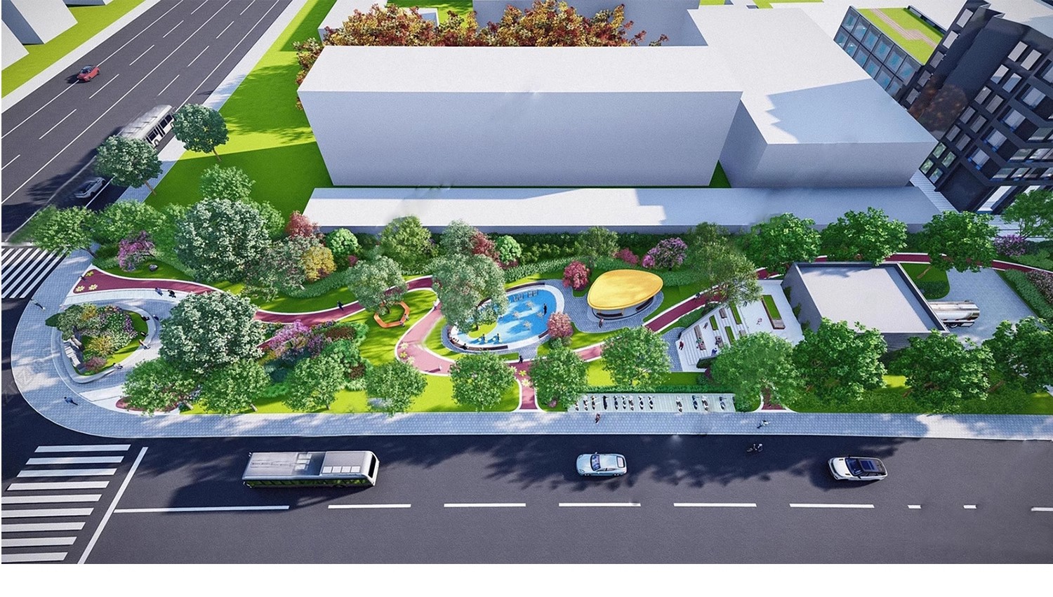 图片[20]-现代线性带状口袋公园街头绿地市政小游园城市休闲广场景观su模型-大怪兽分享