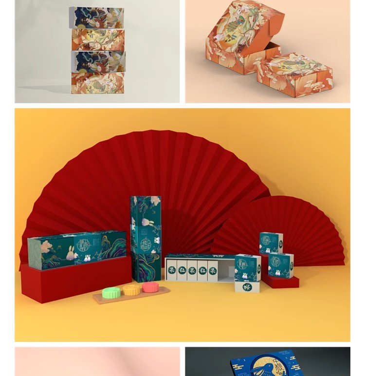 图片[6]-PS高端品牌中国风中秋月饼礼盒样机国潮盒子包装贴图psd设计素材-大怪兽分享