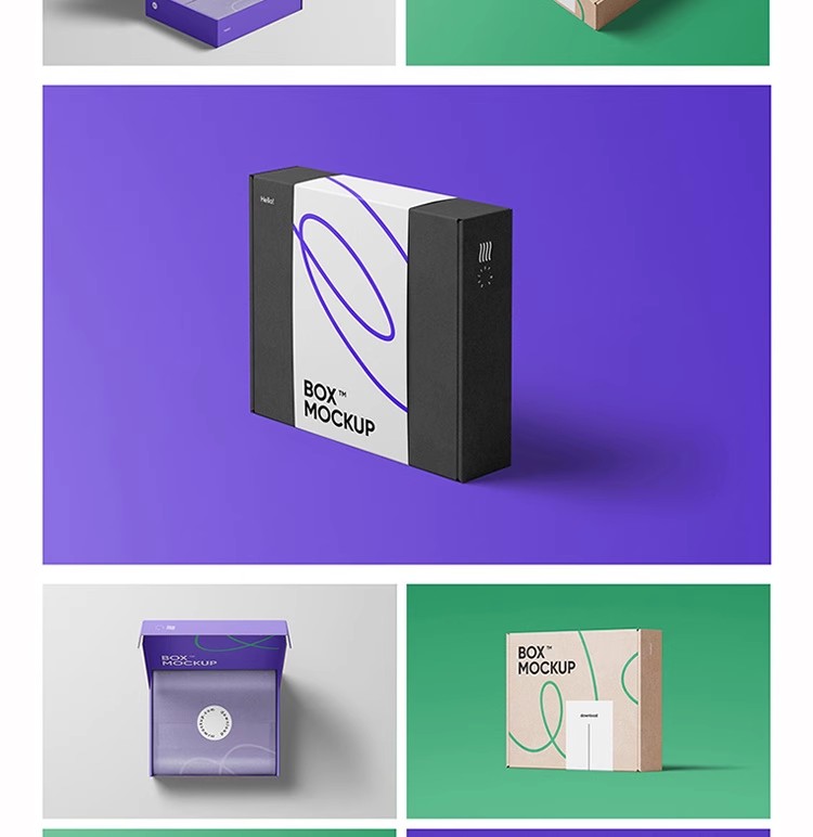 图片[6]-飞机盒礼品盒牛皮纸箱包装场景智能贴图展示样机psd设计素材模板-大怪兽分享