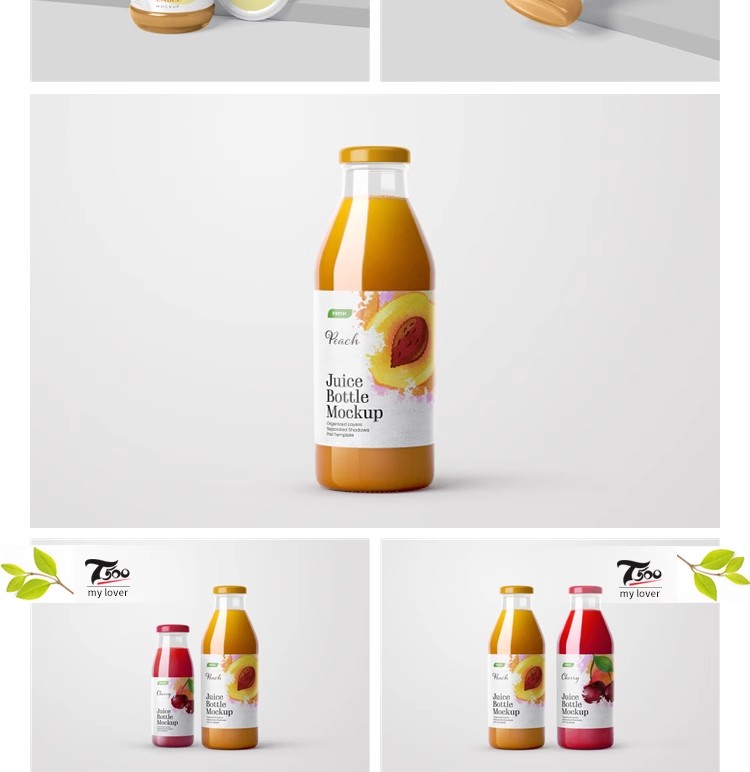图片[6]-玻璃瓶饮料塑料瓶产品瓶子标签品牌logo贴图效果VI样机psd设计素-大怪兽分享