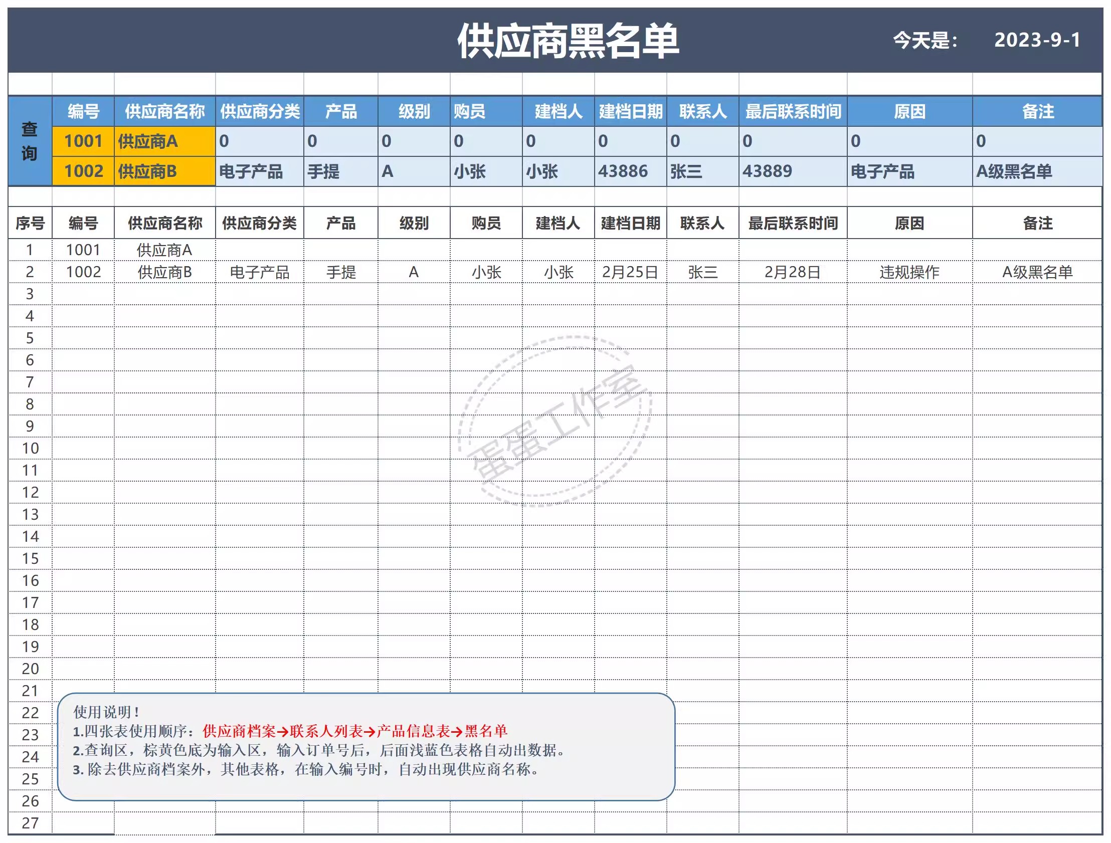 图片[18]-供应商管理系统excel供应商质量管理sqe供应商管理供应商管理表格-大怪兽分享
