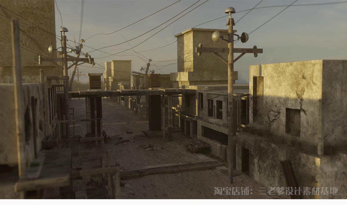 图片[20]-建筑废墟SU模型工业风遗址游戏场景战损街道破旧房屋汽车草图大师-大怪兽分享